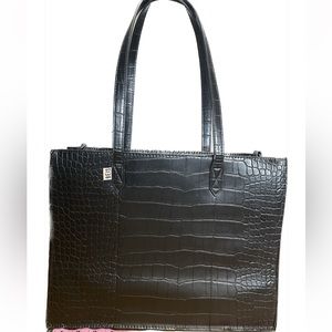 BEIS Mini Work Tote Black Croc